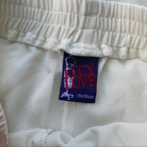 Lucy Love White Cream Crochet Trim Surplice High Waisted Shorts - Picture 4 of 5